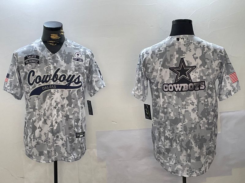 Men Dallas Cowboys Blank Nike Arctic Camo 2024 Salute to Service Limited NFL Jersey style 15